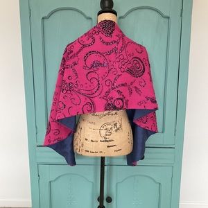 Fran de Pina St Thomas Virgin Islands Sequined Wrap. Beautiful Pink with Navy